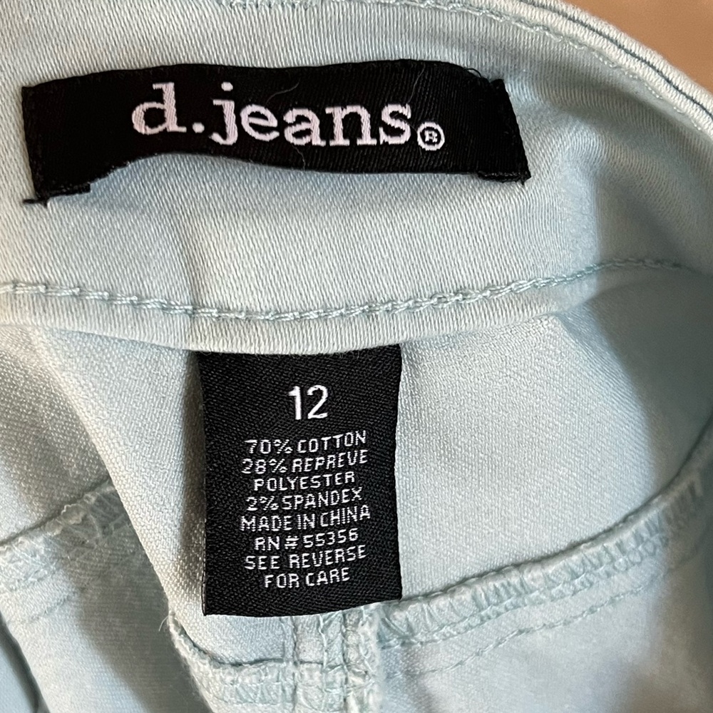 d.jeans Recycled Sateen High Waist Ankle Pants - Size 12 - Light Blue (NWT) - Picture 5 of 5